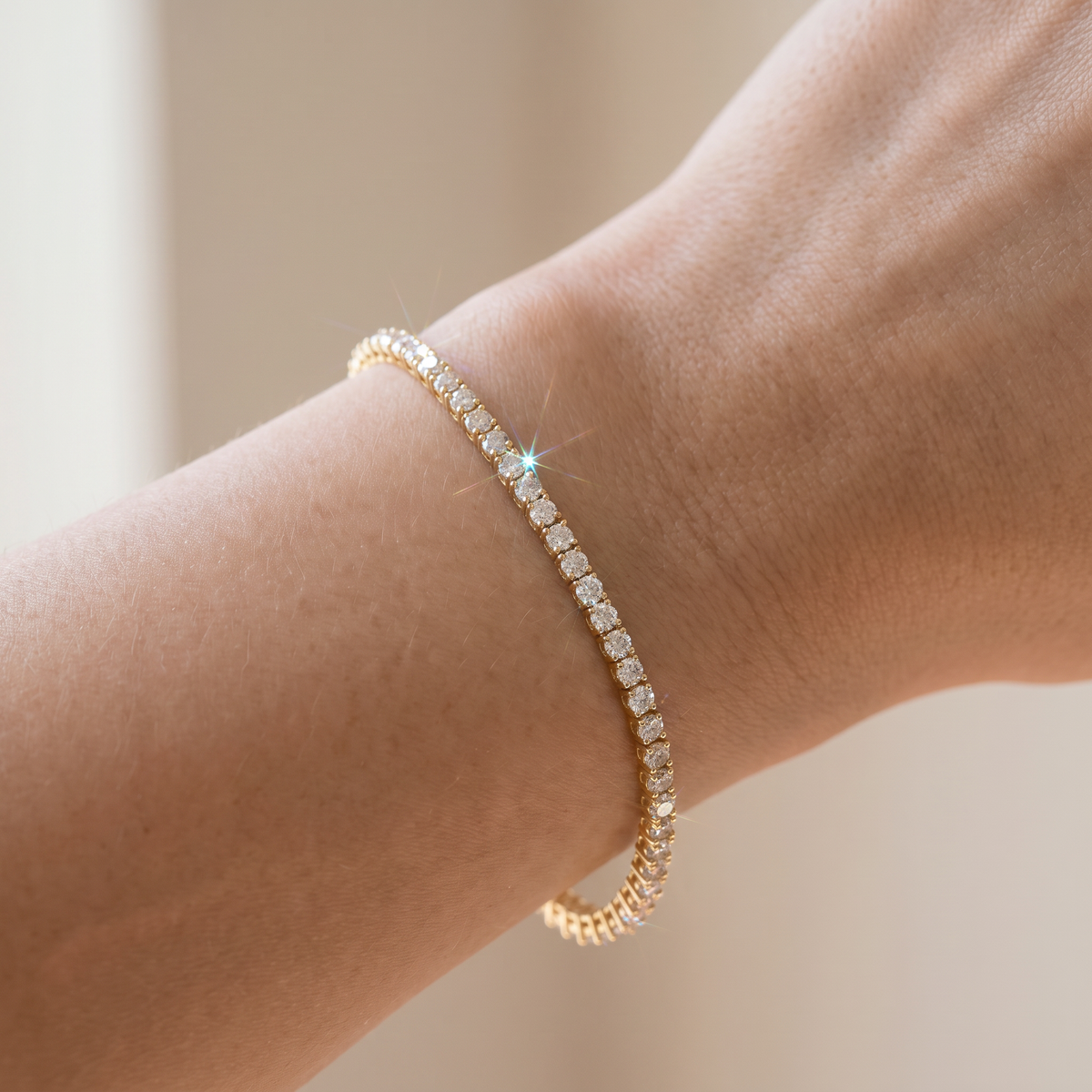 5Ct Diamond Tennis Bracelet 14k Gold Lab Grown 7"