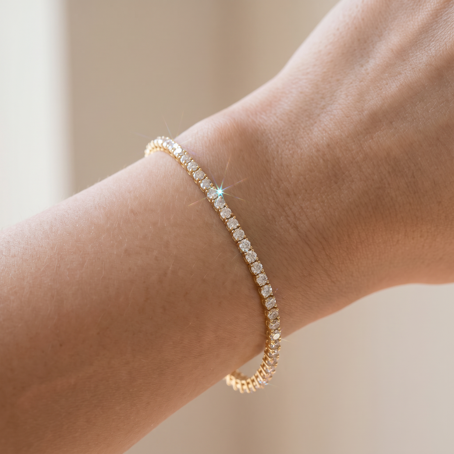 5Ct Diamond Tennis Bracelet 14k Gold Lab Grown 7"
