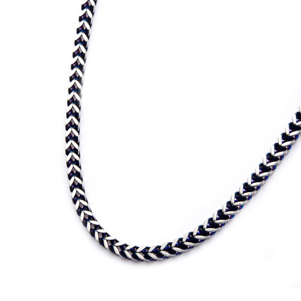 Blue IP Stainless Steel Franco Chain