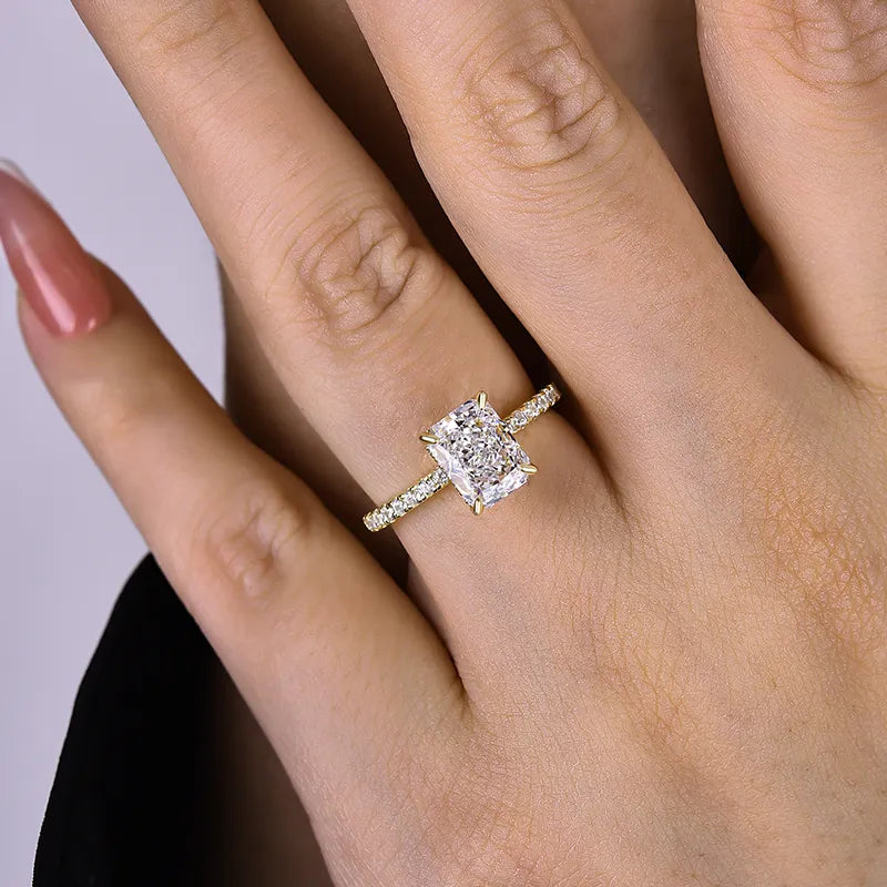 Dazzling Radiant Cut 2.0ct 925 Sterling Silver Engagement Ring