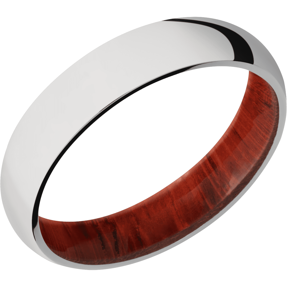 10K White Gold + Polish Finish + Padauk