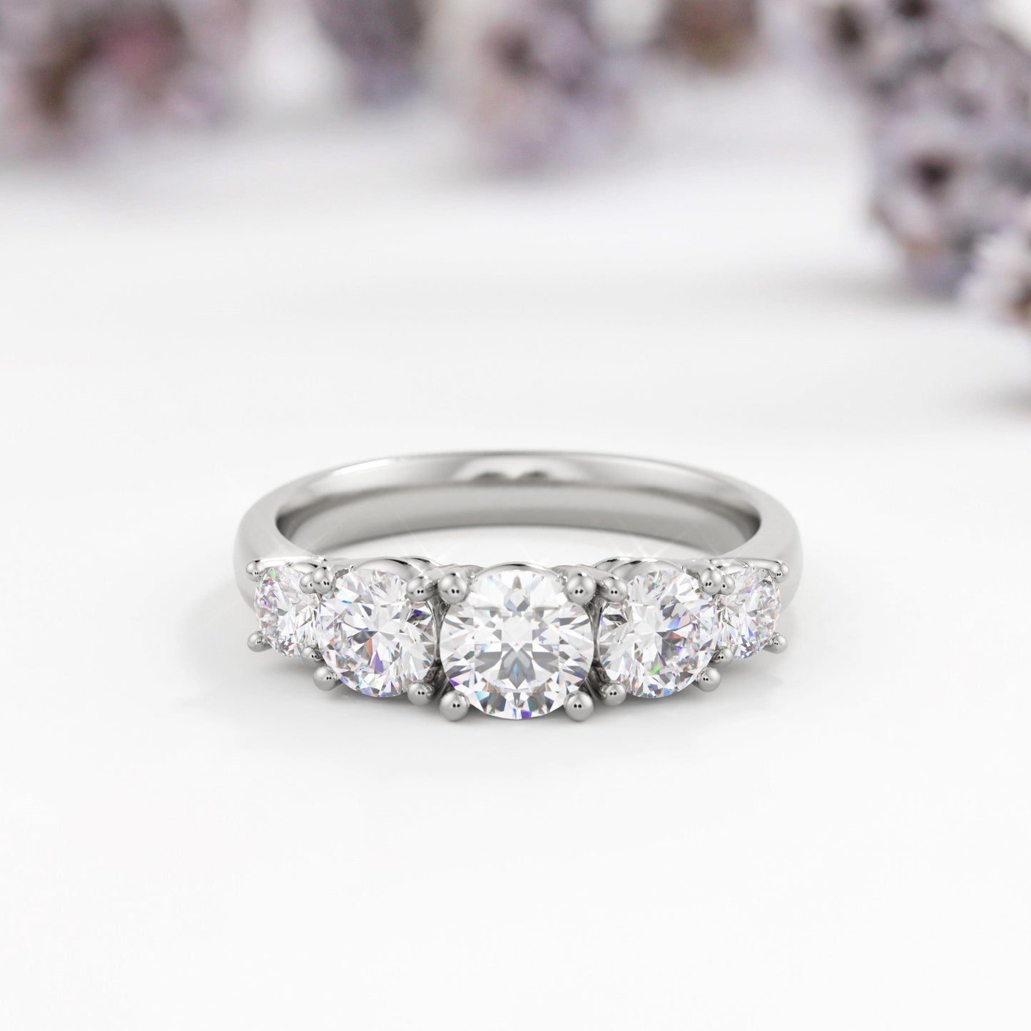 Quintet Lab Diamond Engagement Ring