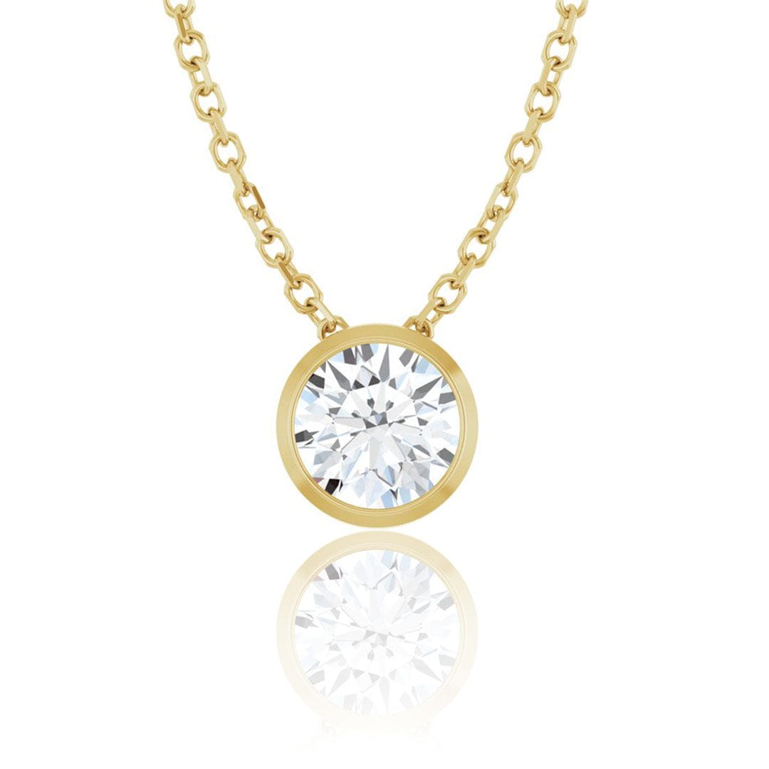 Classic Round 0.5ct Moissanite Slide Pendant Necklace