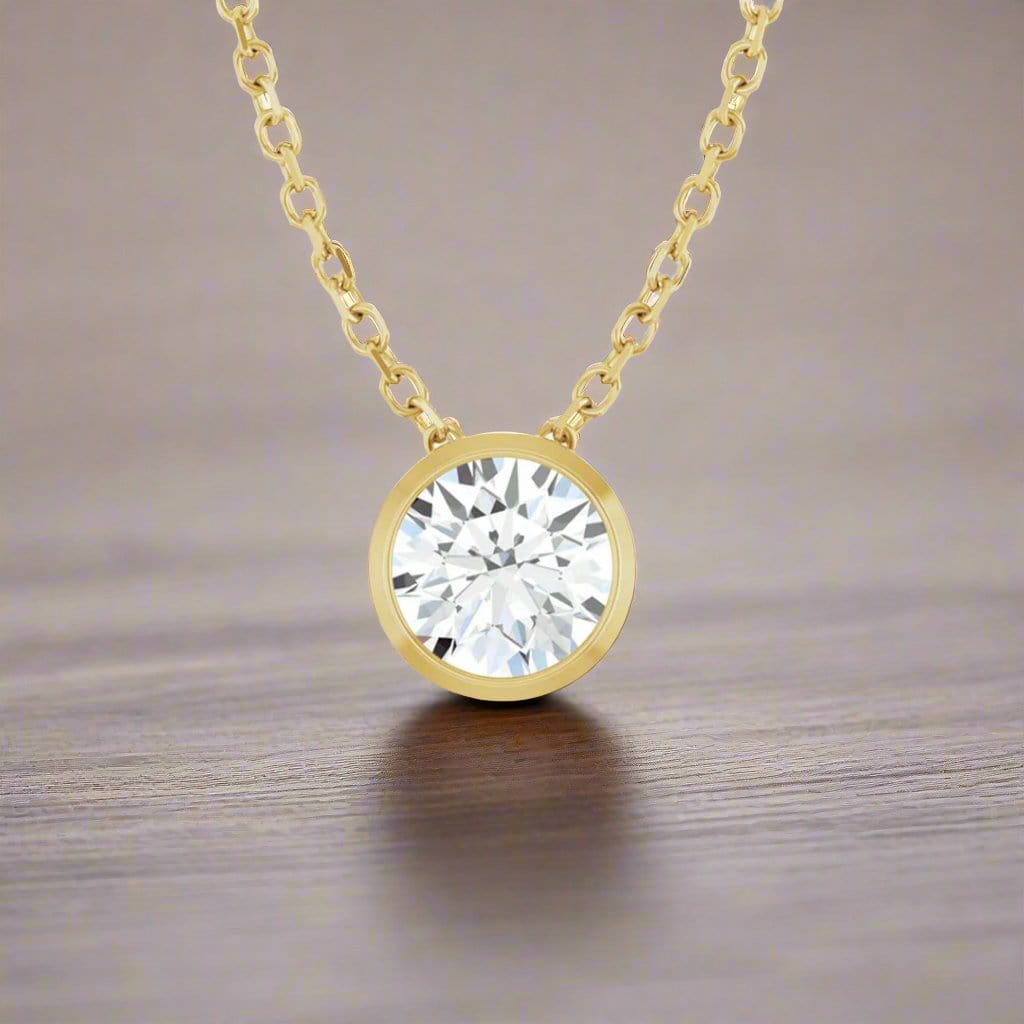 Classic Round 0.5ct Moissanite Slide Pendant Necklace
