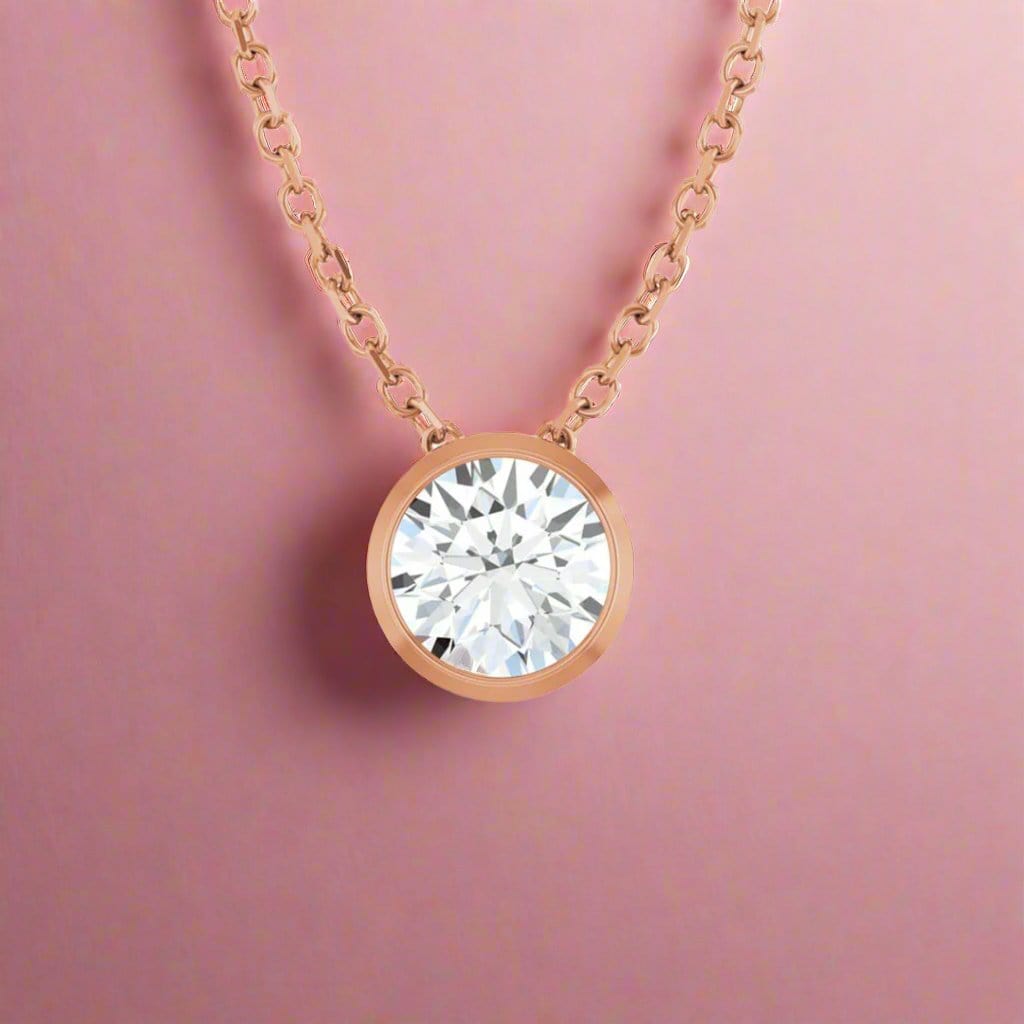 Classic Round 0.5ct Moissanite Slide Pendant Necklace