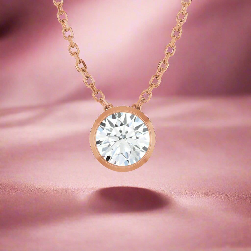 Classic Round 0.5ct Moissanite Slide Pendant Necklace