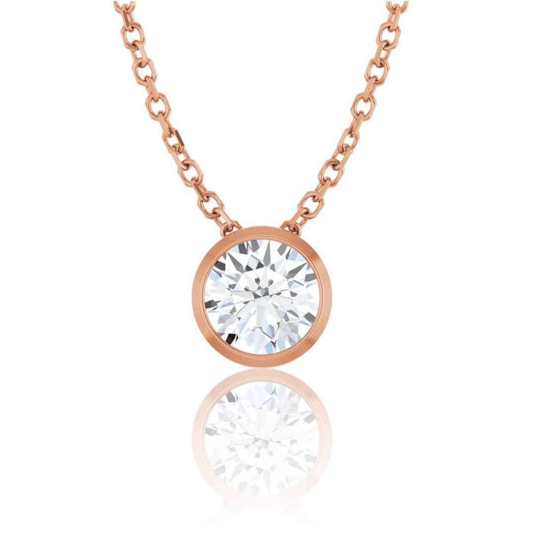Classic Round 0.5ct Moissanite Slide Pendant Necklace