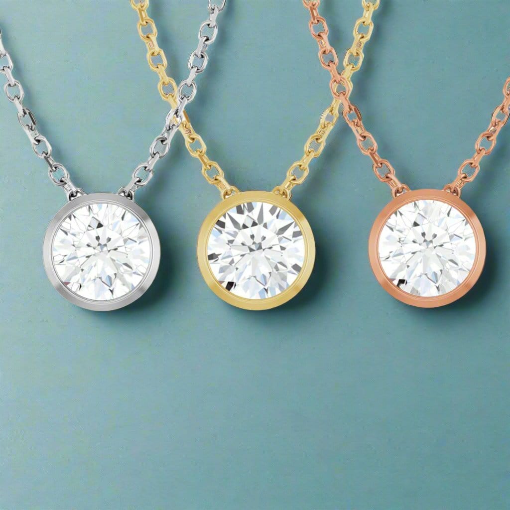 Classic Round 0.5ct Moissanite Slide Pendant Necklace