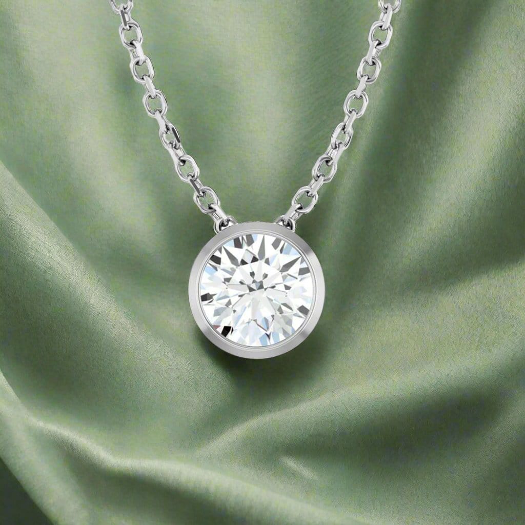 Classic Round 0.5ct Moissanite Slide Pendant Necklace