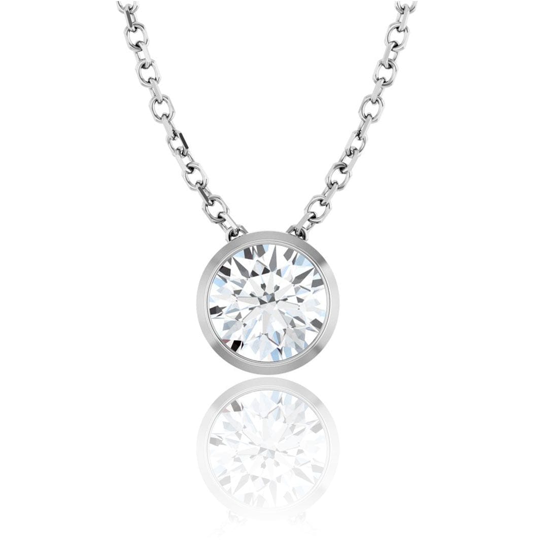 Classic Round 0.5ct Moissanite Slide Pendant Necklace