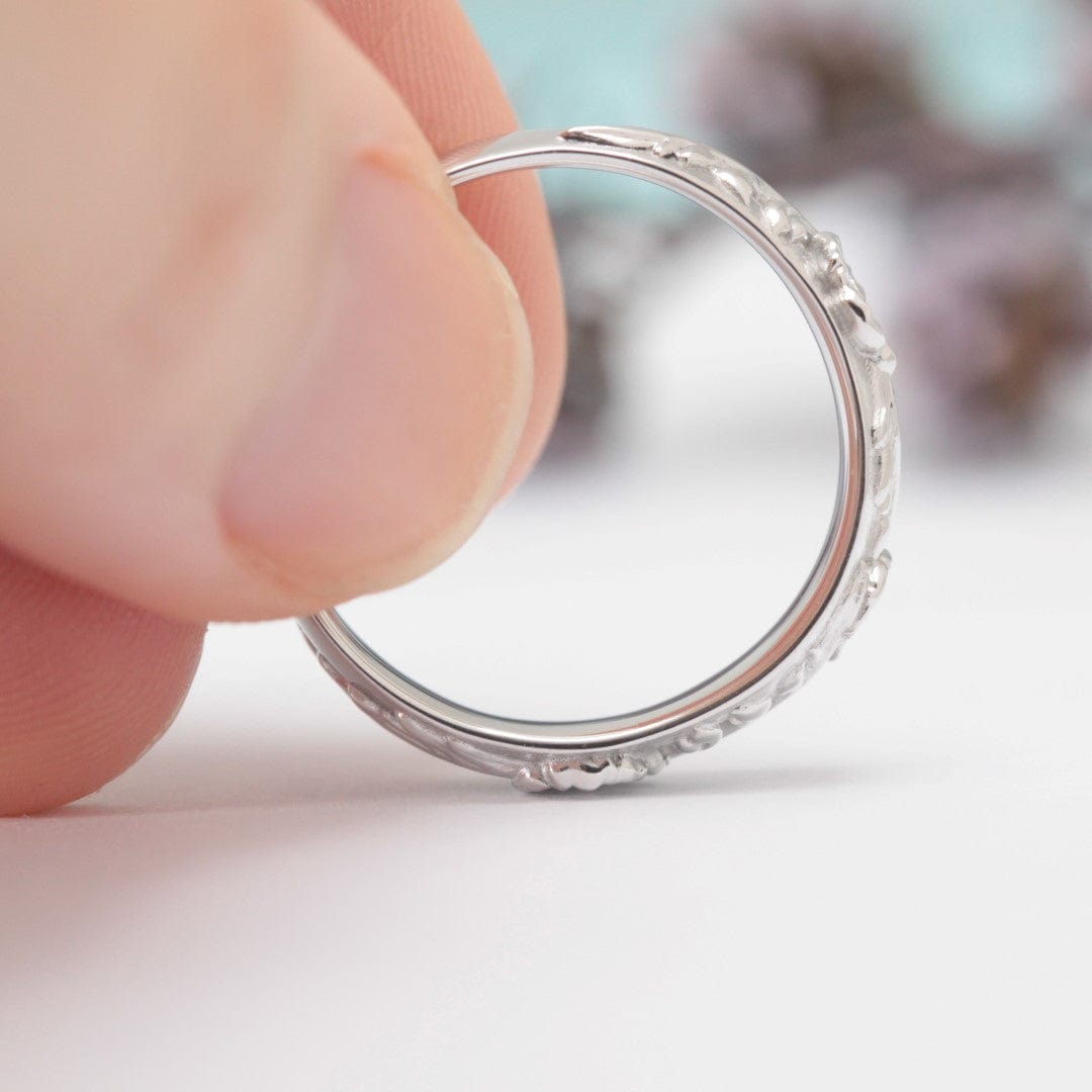 Poppy Leaf Wedding Ring Set