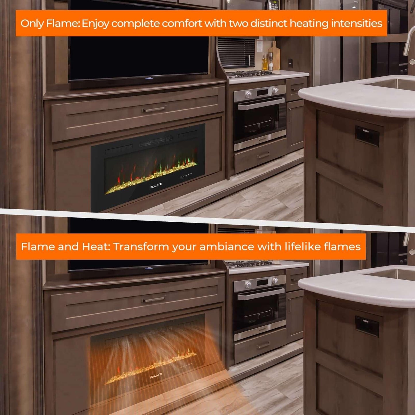 Fogatti 36 Inches RV Electric Fireplace for RV