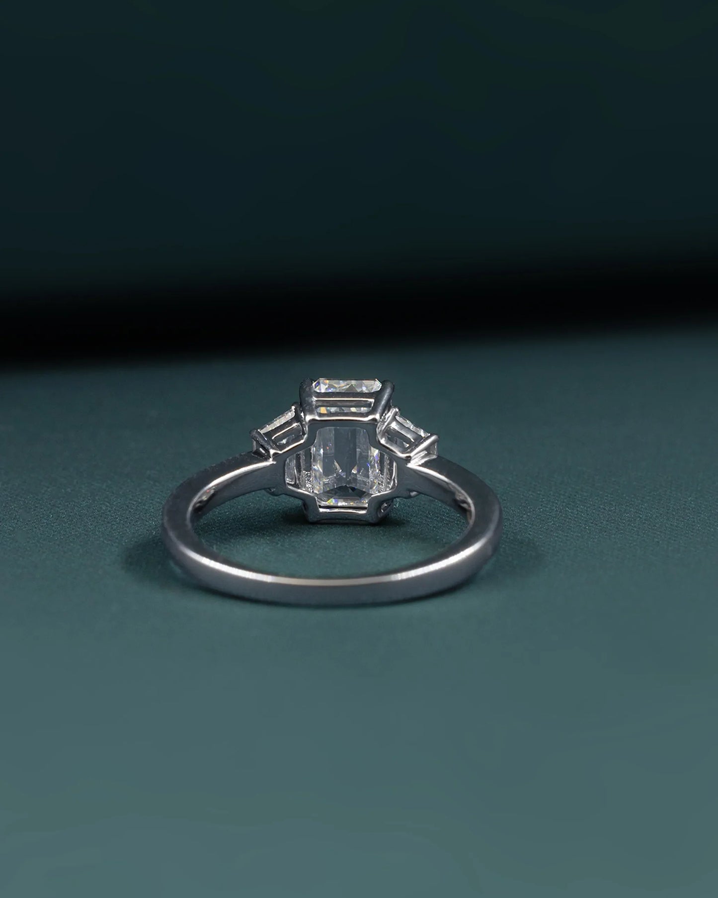 2.46 CTW Emerald & Pear Cut Three-Stone Lab-Grown Diamond Engagement Ring