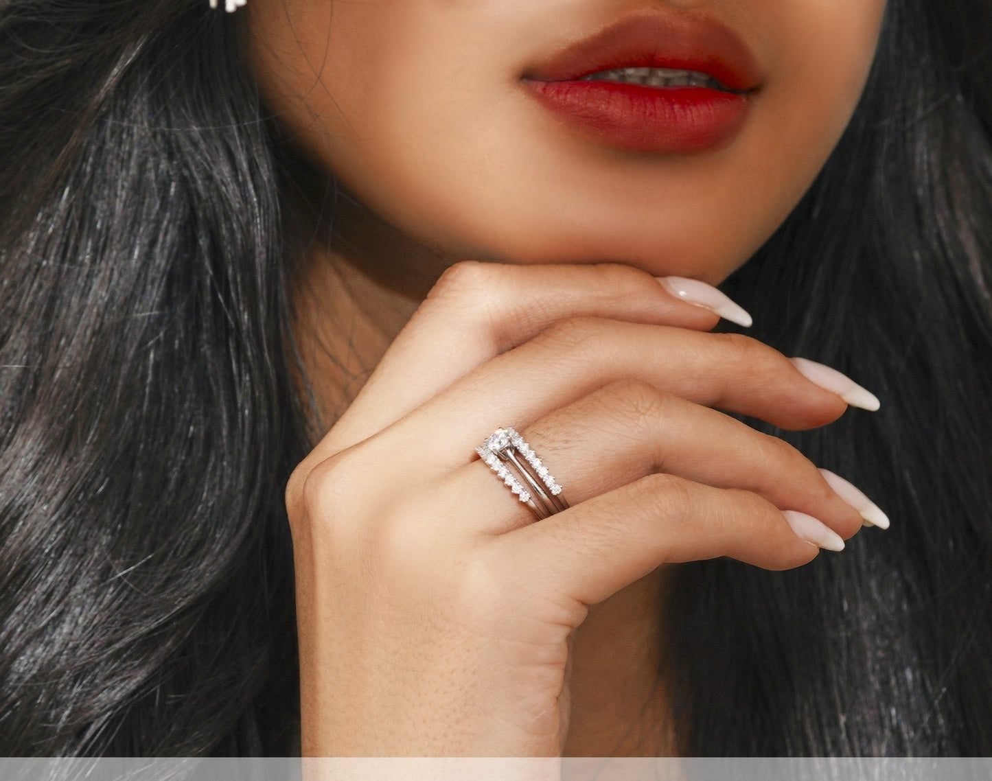 1 Ct Round Lab Diamond & Moissanite Trio Set
