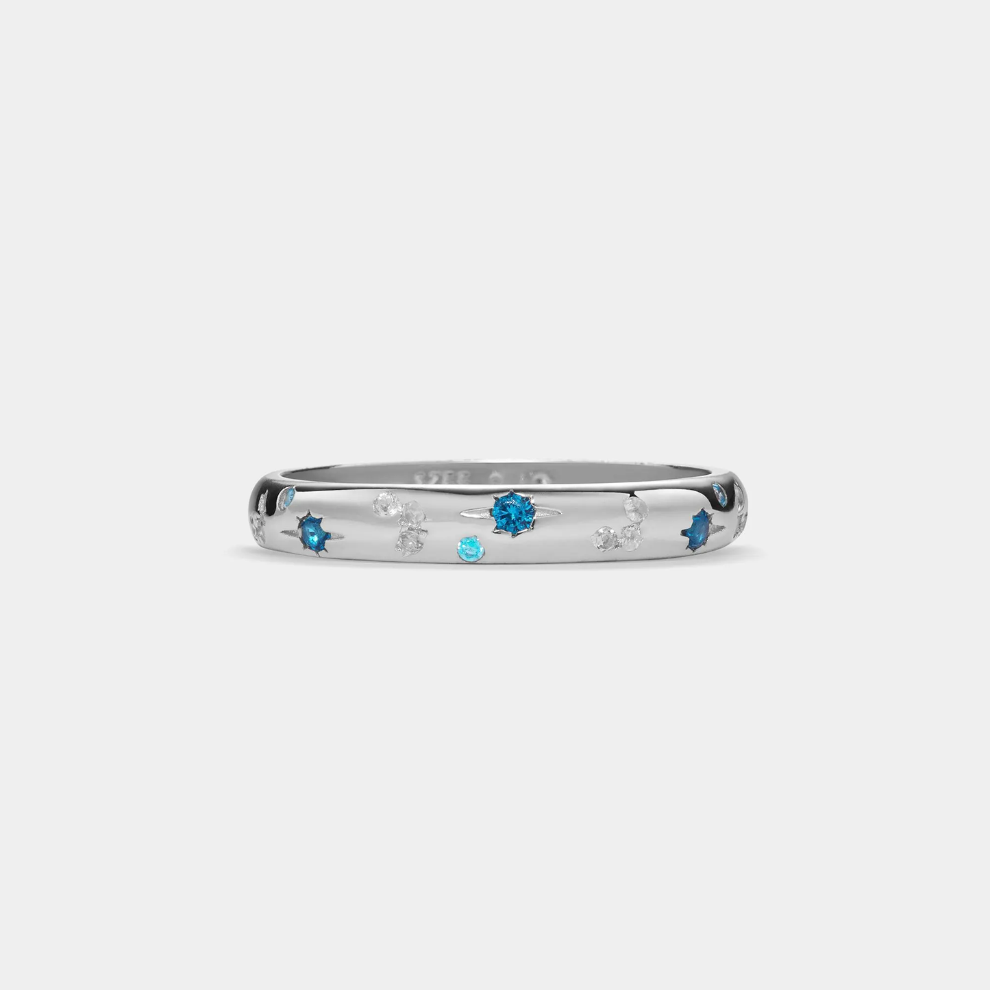 Blue Moon Star Stacking Band Ring in 925 Sterling Silver: Gold size S
