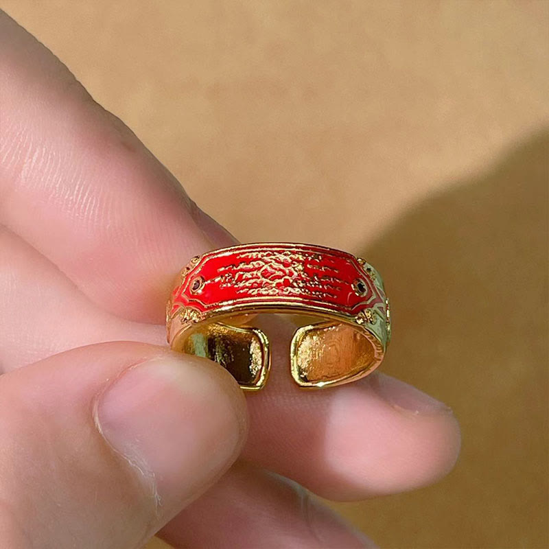 Fortune Jewel Five Scriptures Copper Healing Ring