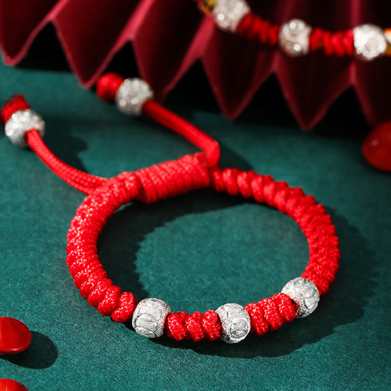 Fortune Jewel 925 Sterling Silver King Kong Knot Multicolored Red String Strength Handmade Braided Kids Child Bracelet