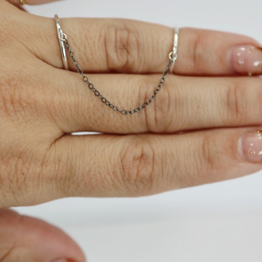 Connector Chain Ring in Sterling Silver