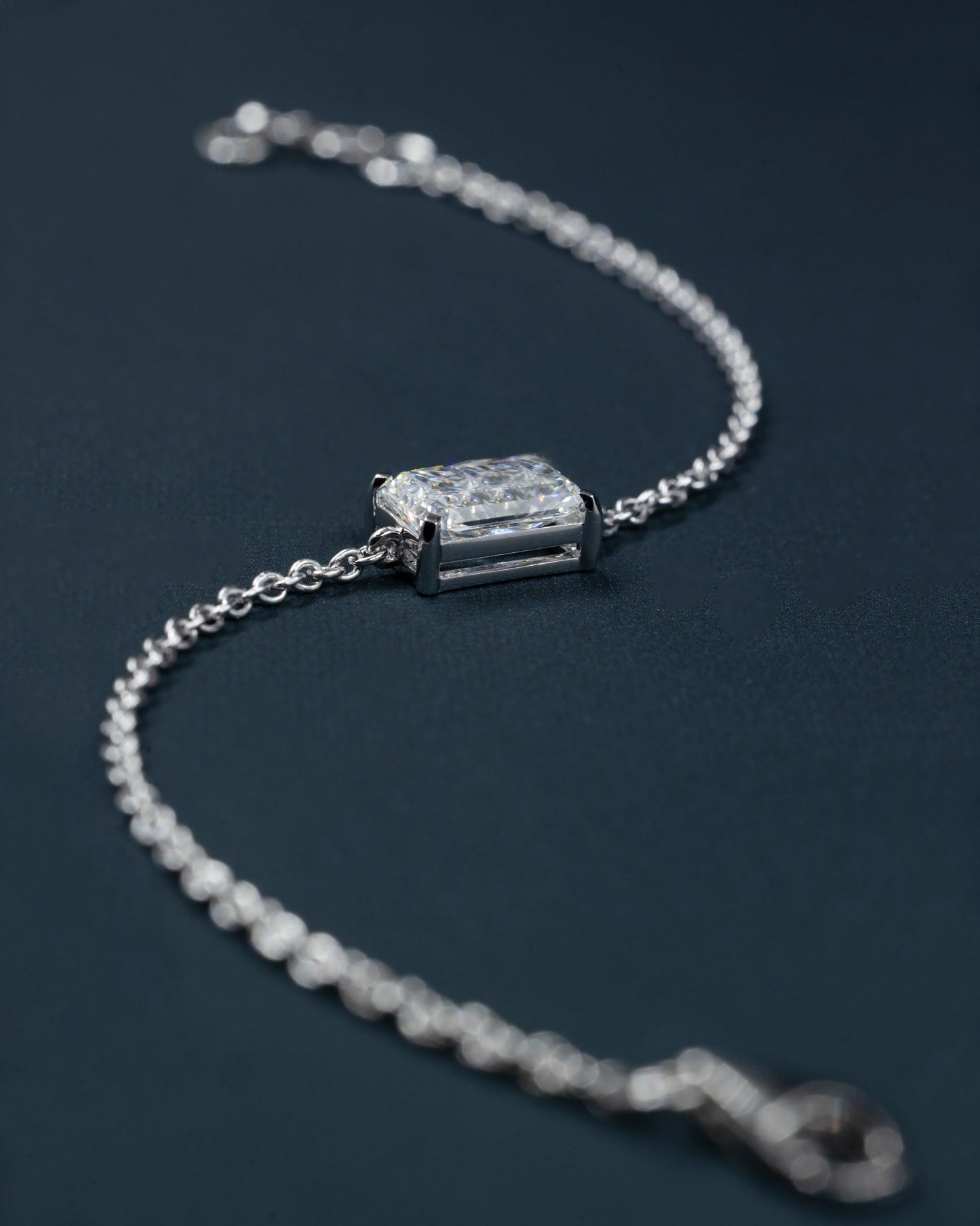 2.03 Carat Emerald Cut Lab-Grown Diamond Solitaire Bracelet