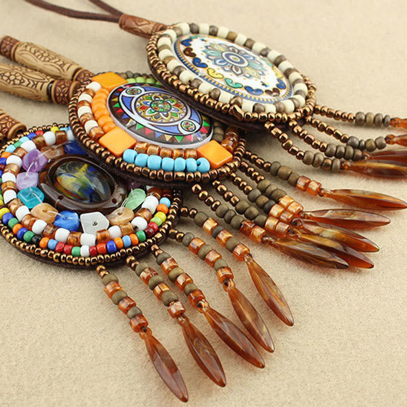Fortune Jewel Mandala Pattern Beads Creativity Necklace Pendant