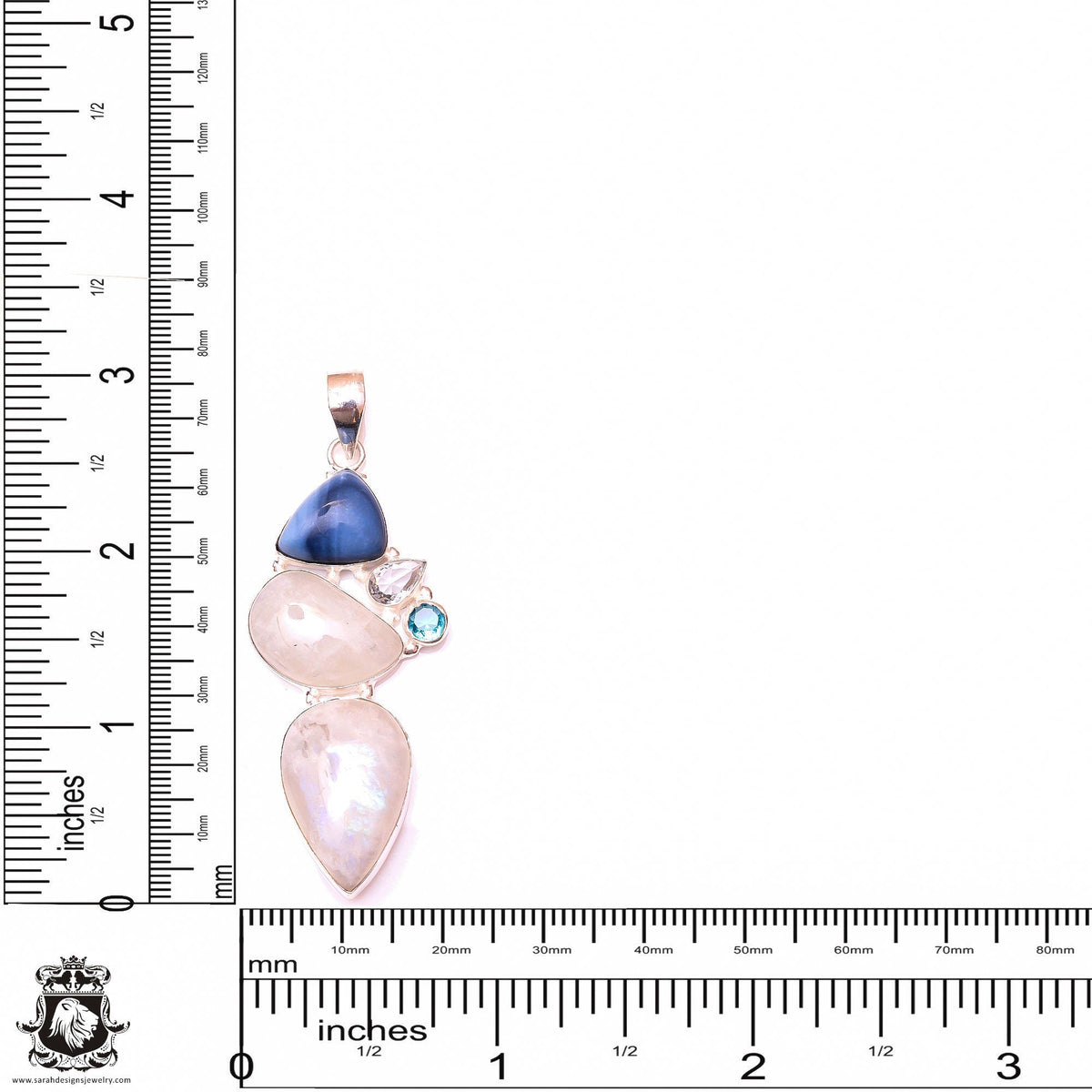 Rainbow Moonstone Owyhee Opal Pendant & 3MM Italian Chain P9999