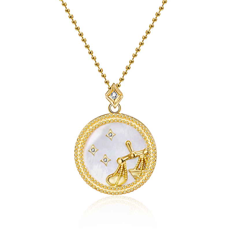 Gnoce Zodiac Sign Coin Fritillary Necklace