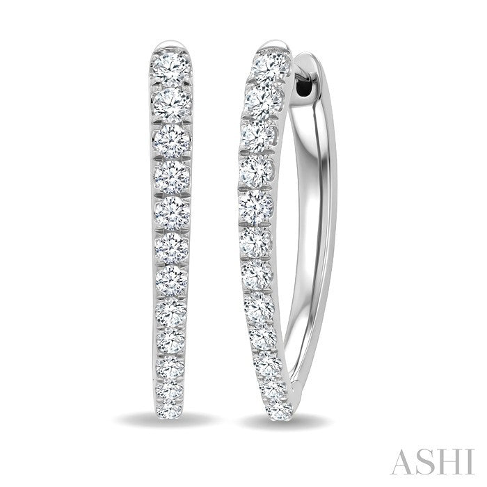 Chevron Diamond Fashion Hoop Earrings