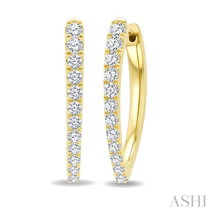 Chevron Diamond Fashion Hoop Earrings