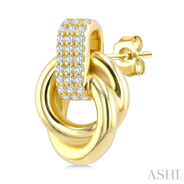 Aeris Gold Diamond Fashion Interlock Earrings