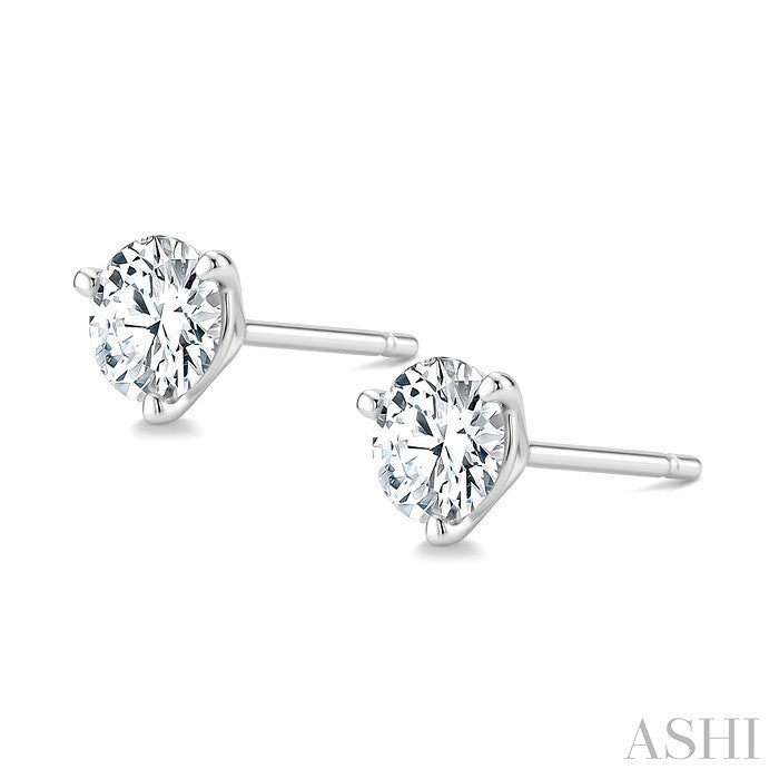 Round Shape Martini Diamond Stud Earrings