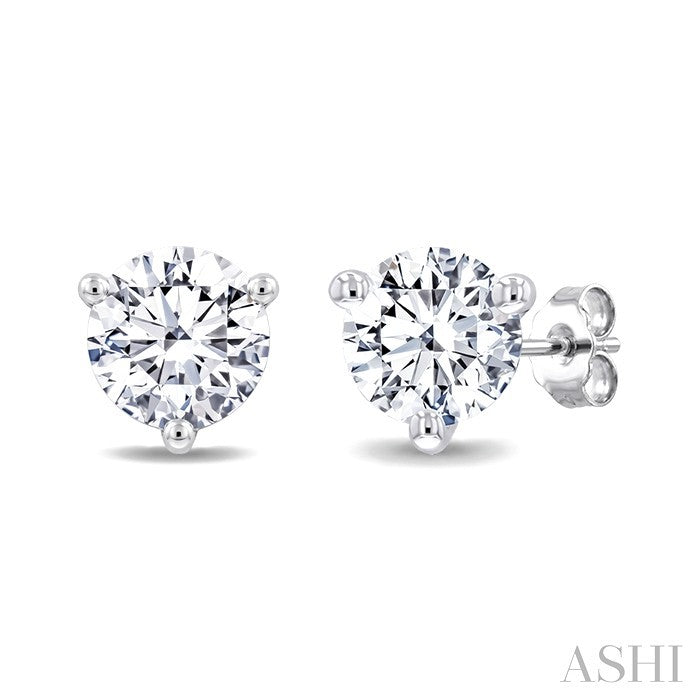Round Shape Martini Diamond Stud Earrings