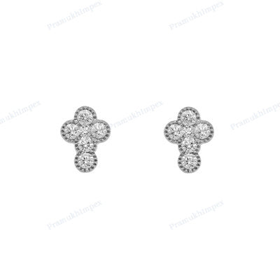 Cross Design Moissanite Diamond Trendy Unique Hip Hop Earring
