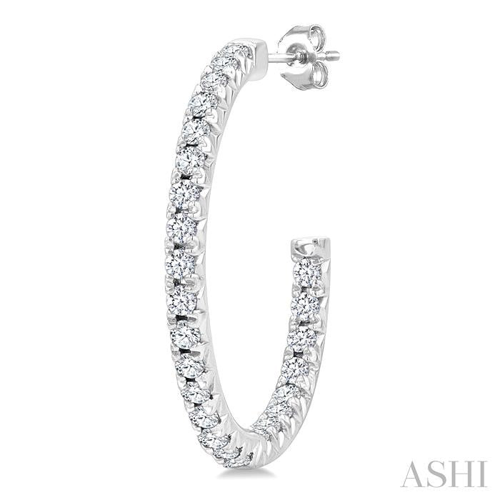 Pave Set Inside-Out Diamond Half Hoop Earrings