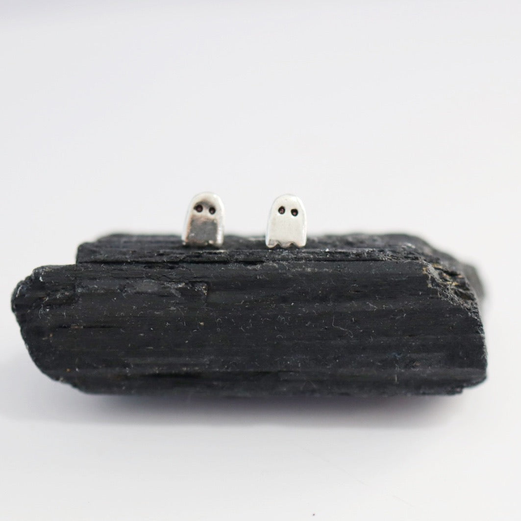 Sterling Silver Ghost Stud Earrings / ready to ship