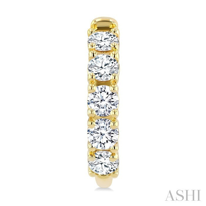Round Shape Diamond Fashion Half Hoop Earrings