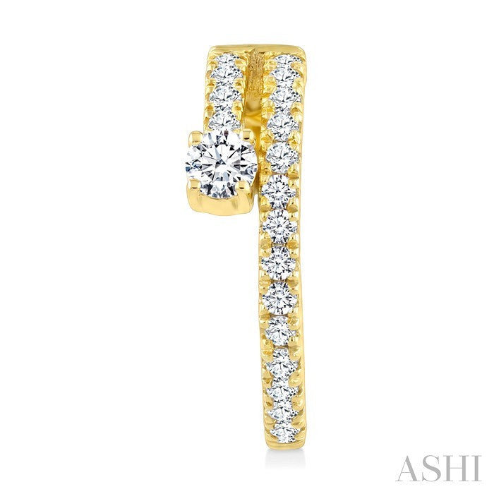 Diamond Fashion Half Hoop Earrings