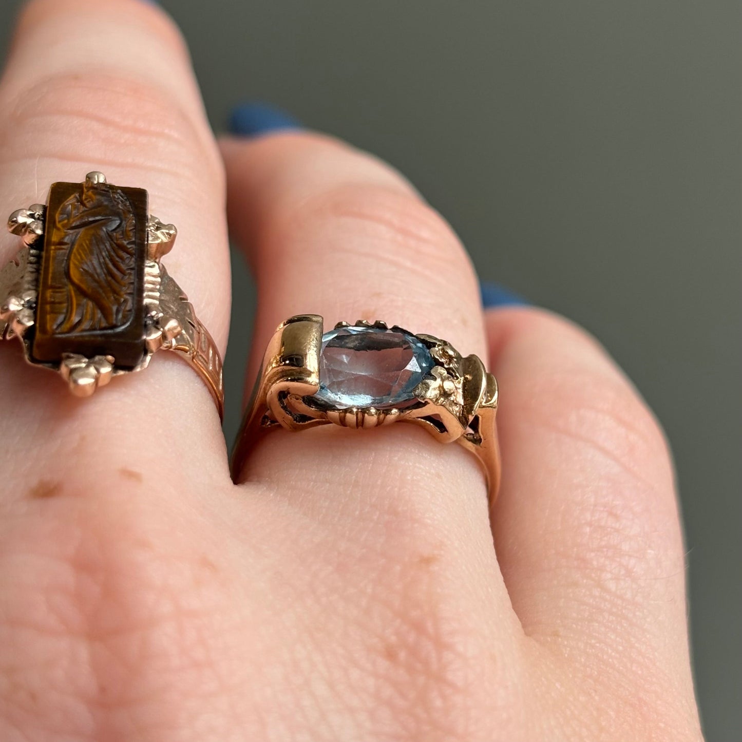 Victorian Aquamarine Ring | 14K Yellow Gold | Vintage