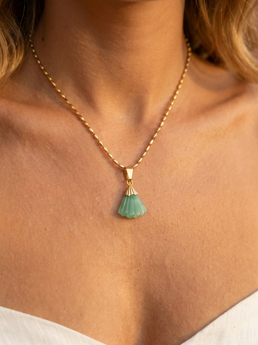 Collier CANDACE Végétal | pierre naturelle sculptée - Univers Végétal