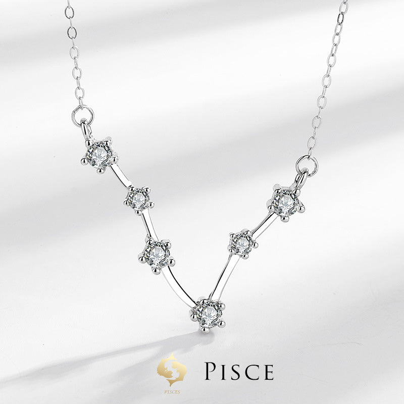 Fortune Jewel 925 Sterling Silver 12 Constellations of the Zodiac Astrology Blessing Necklace Pendant