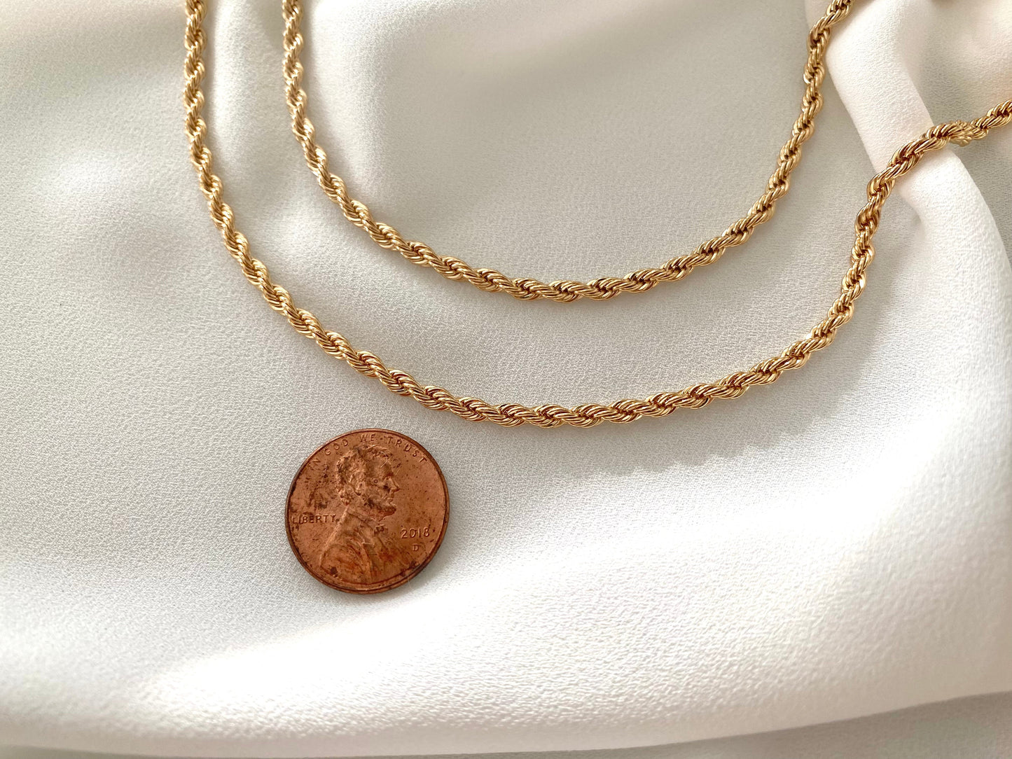 Gold Filled Rope Chain Necklace Thick Twist Chain Layering Chains for Women Minimalist Gold Necklace Christmas Gift Simple Everyday Chains