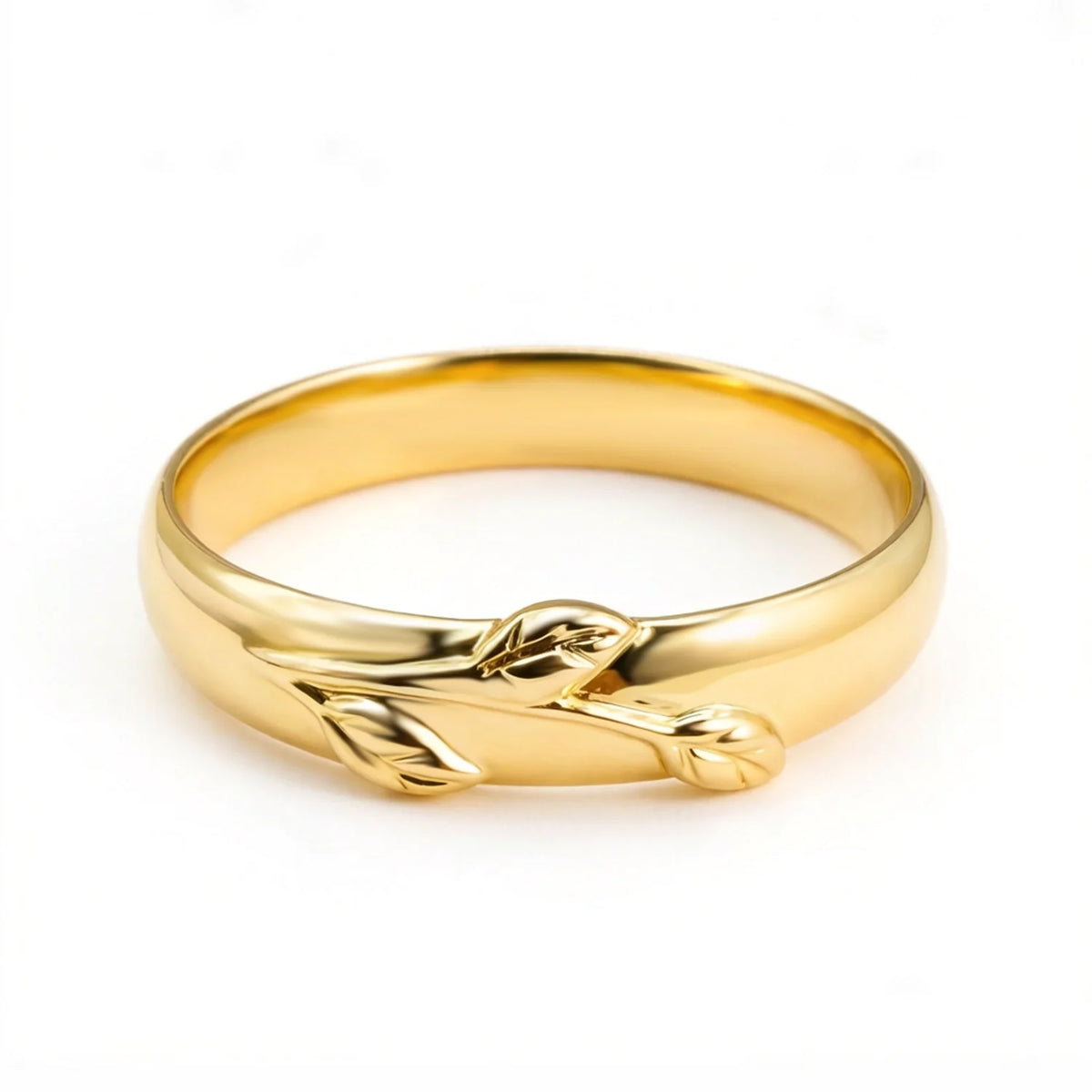 Léonie Oval Cut Moss Agate Leafy Gold Couple Ring Set