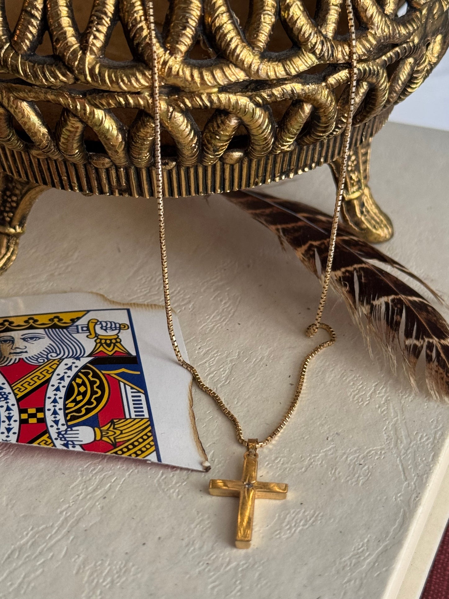 Vintage 14k Starburst Cross
