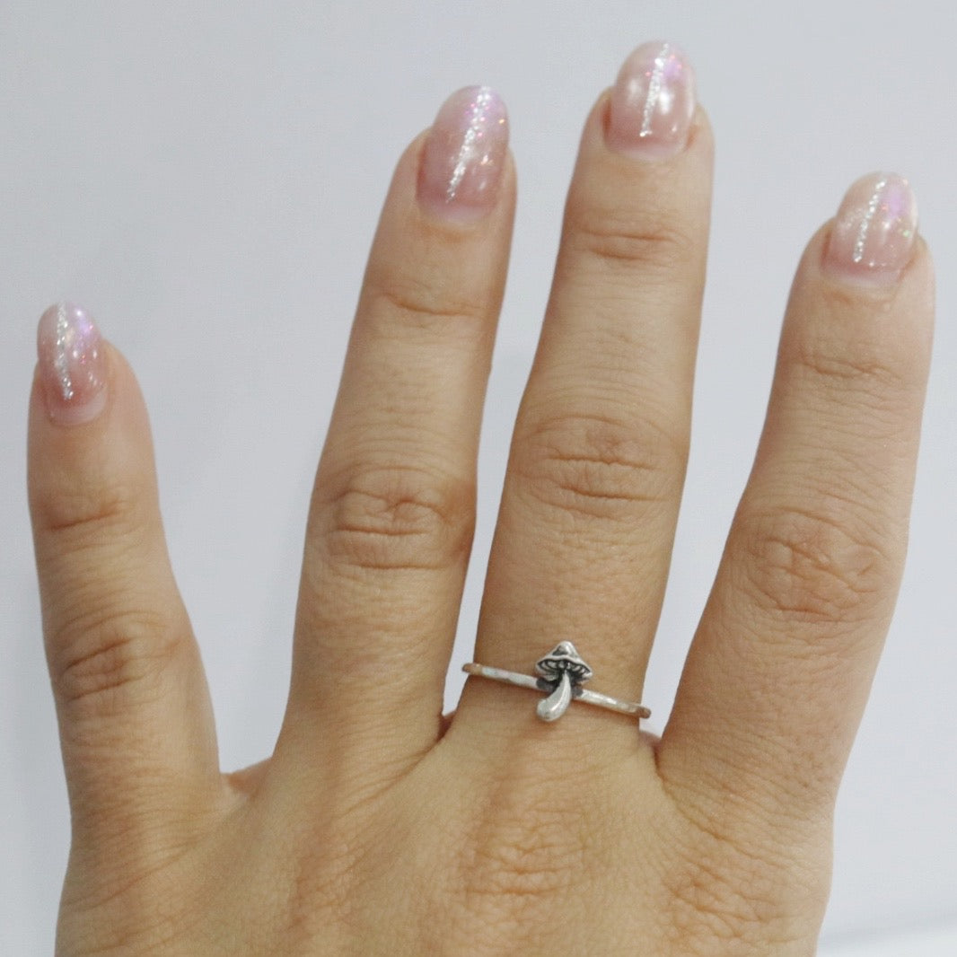 Mushroom Stacking Ring in Sterling Silver / READY TO SHIP sizes 5.5