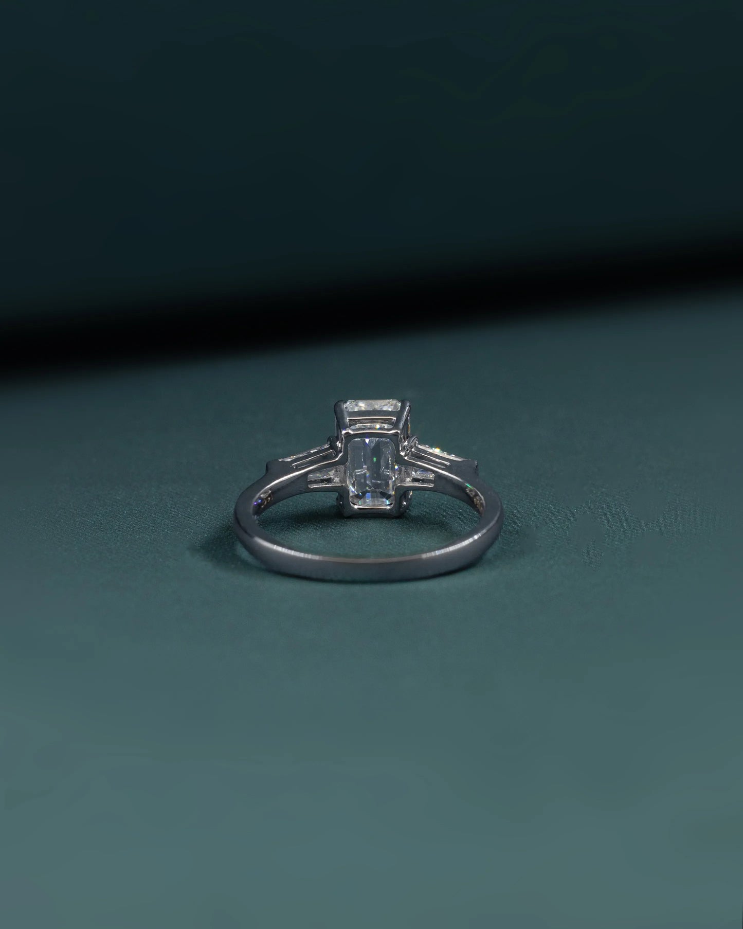 2.35 CTW Emerald Cut CVD Lab-Grown Diamond Three Stone Engagement Ring