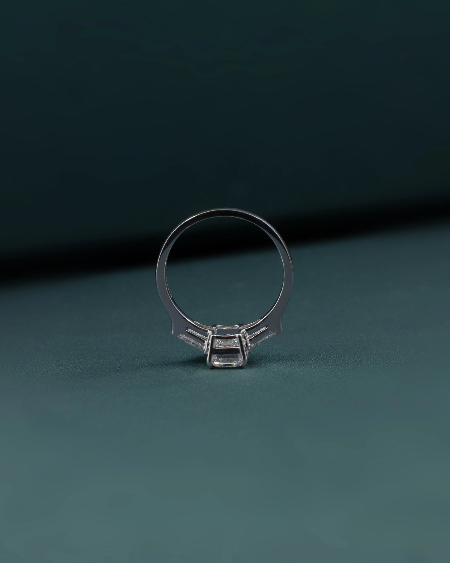 2.35 CTW Emerald Cut CVD Lab-Grown Diamond Three Stone Engagement Ring