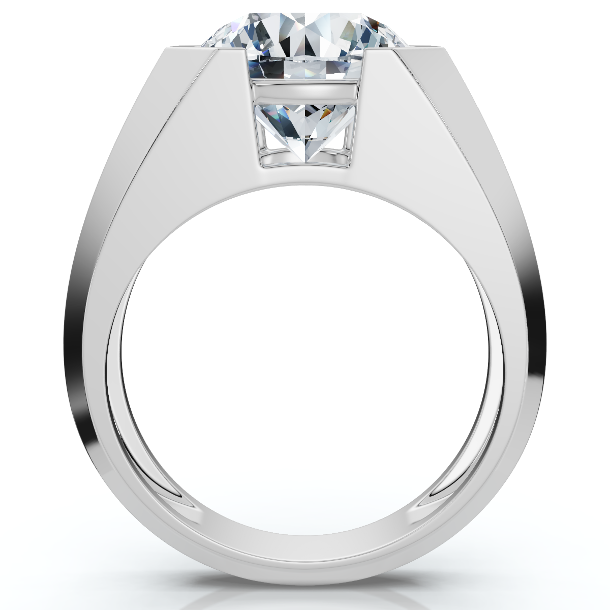 Certified 5 Ct Elon Signature Men's Bezel Diamond Ring Lab Grown