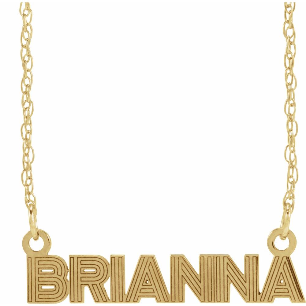 Solid Gold Nameplate Necklace