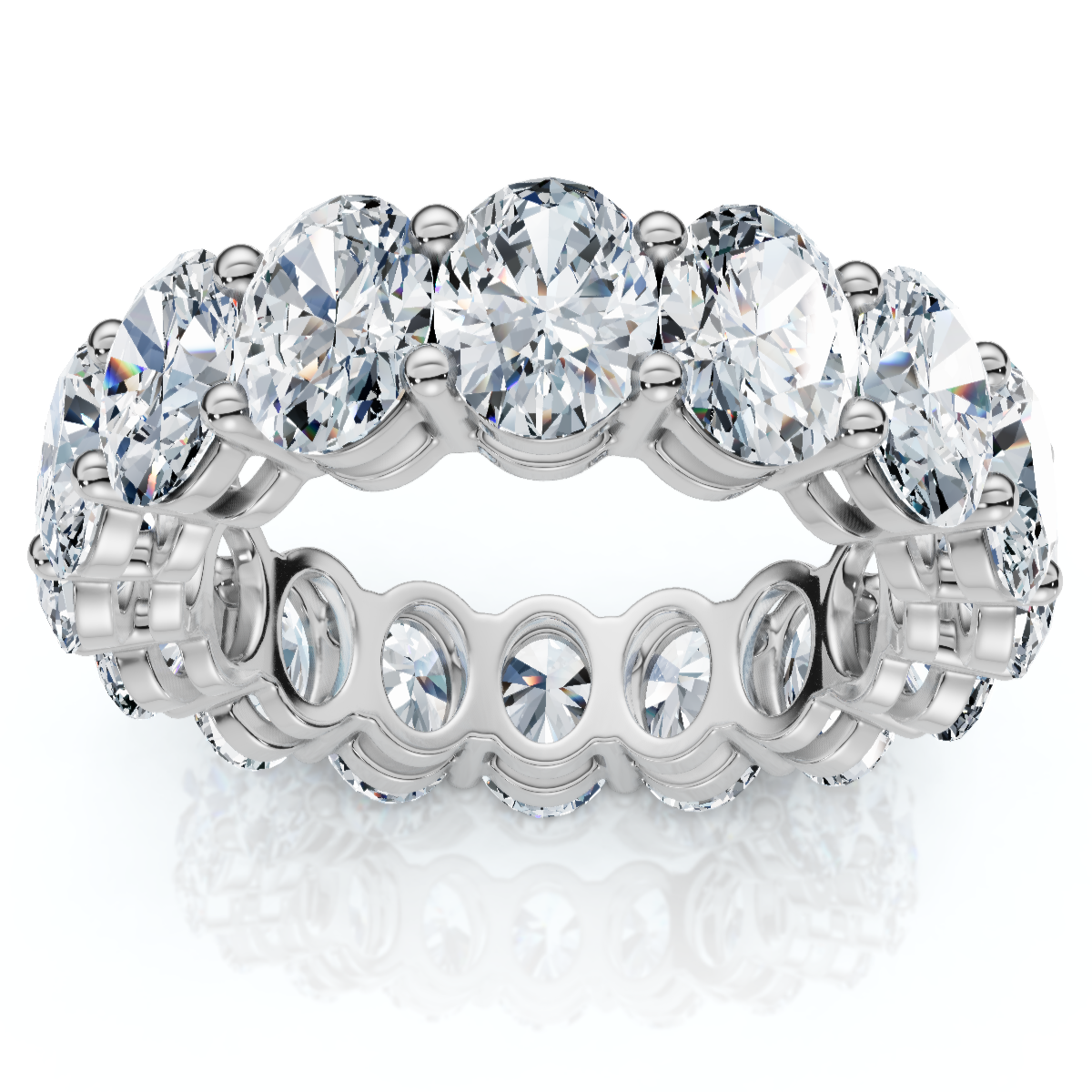 7Ct Oval Diamond Eternity Ring 14k Gold or Platinum Lab Grown EF/VS