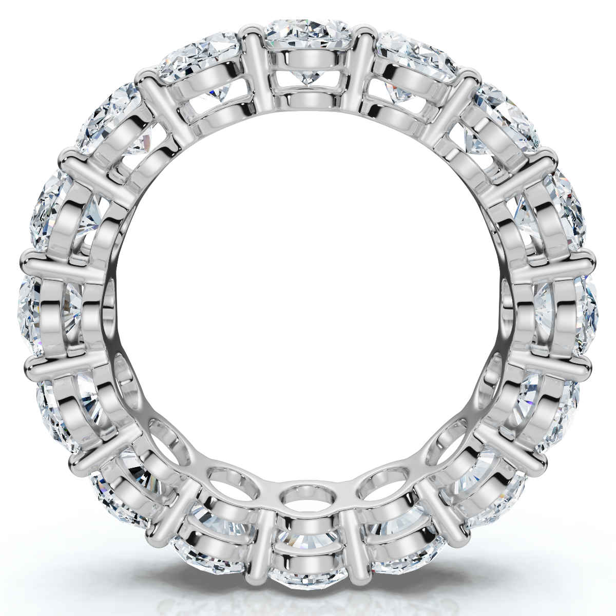 7Ct Oval Diamond Eternity Ring 14k Gold or Platinum Lab Grown EF/VS