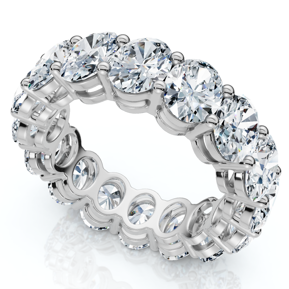 7Ct Oval Diamond Eternity Ring 14k Gold or Platinum Lab Grown EF/VS